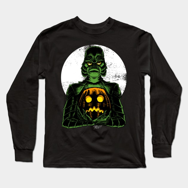 Monster Holiday: Creature Long Sleeve T-Shirt by Chad Savage